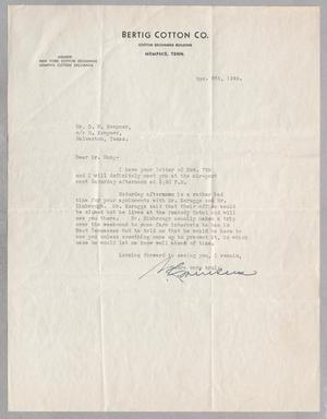 Primary view of object titled '[Letter from W. L. Minkus to D. W. Kempner, November 8, 1944]'.