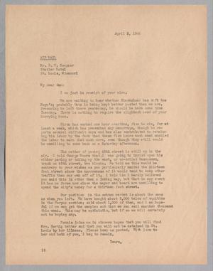 Primary view of object titled '[Letter from I. H. Kempner to Daniel W. Kempner, April 3, 1944]'.