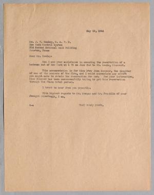 Primary view of object titled '[Letter from D. W. Kempner to J. V. Cooley, May 15, 1944]'.
