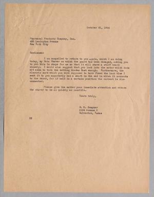 Primary view of object titled '[Memorandum from Daniel W. Kempner, October 31, 1944]'.