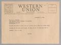 Letter: [Telegram from Dan and Jeane Kempner to W. L. Clayton, February 7, 19…