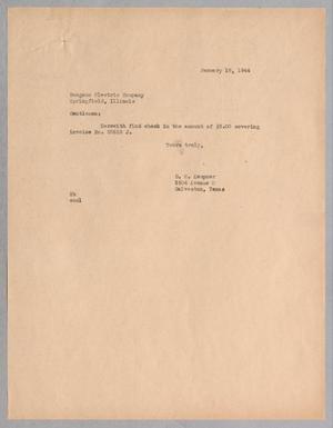 Primary view of object titled '[Letter from Daniel W. Kempner to Sangamo Electric Company, January 18, 1944]'.