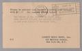Thumbnail image of item number 1 in: '[Card from Liberty Music Shops, Inc., November 12, 1951]'.