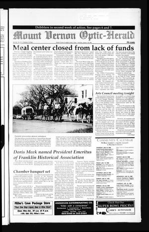 Primary view of Mount Vernon Optic-Herald (Mount Vernon, Tex.), Vol. 121, No. 23, Ed. 1 Thursday, January 18, 1996