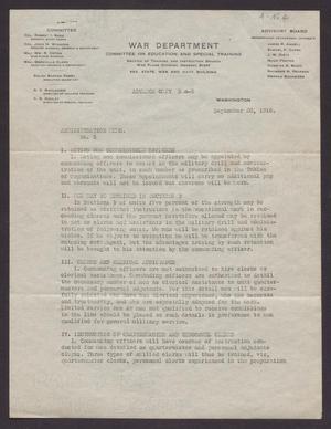 Primary view of object titled '[Committee on Education and Special Training Administration Memo Number 5]'.