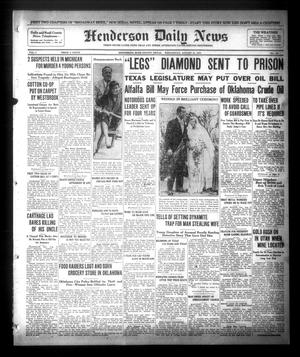 Primary view of object titled 'Henderson Daily News (Henderson, Tex.),, Vol. 1, No. 127, Ed. 1 Wednesday, August 12, 1931'.