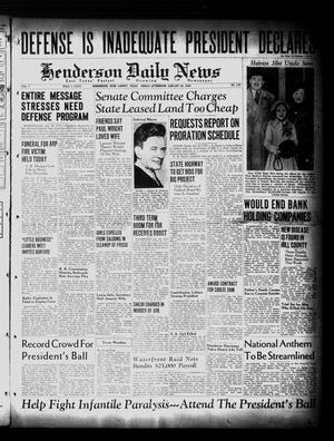 Primary view of object titled 'Henderson Daily News (Henderson, Tex.), Vol. 7, No. 270, Ed. 1 Friday, January 28, 1938'.