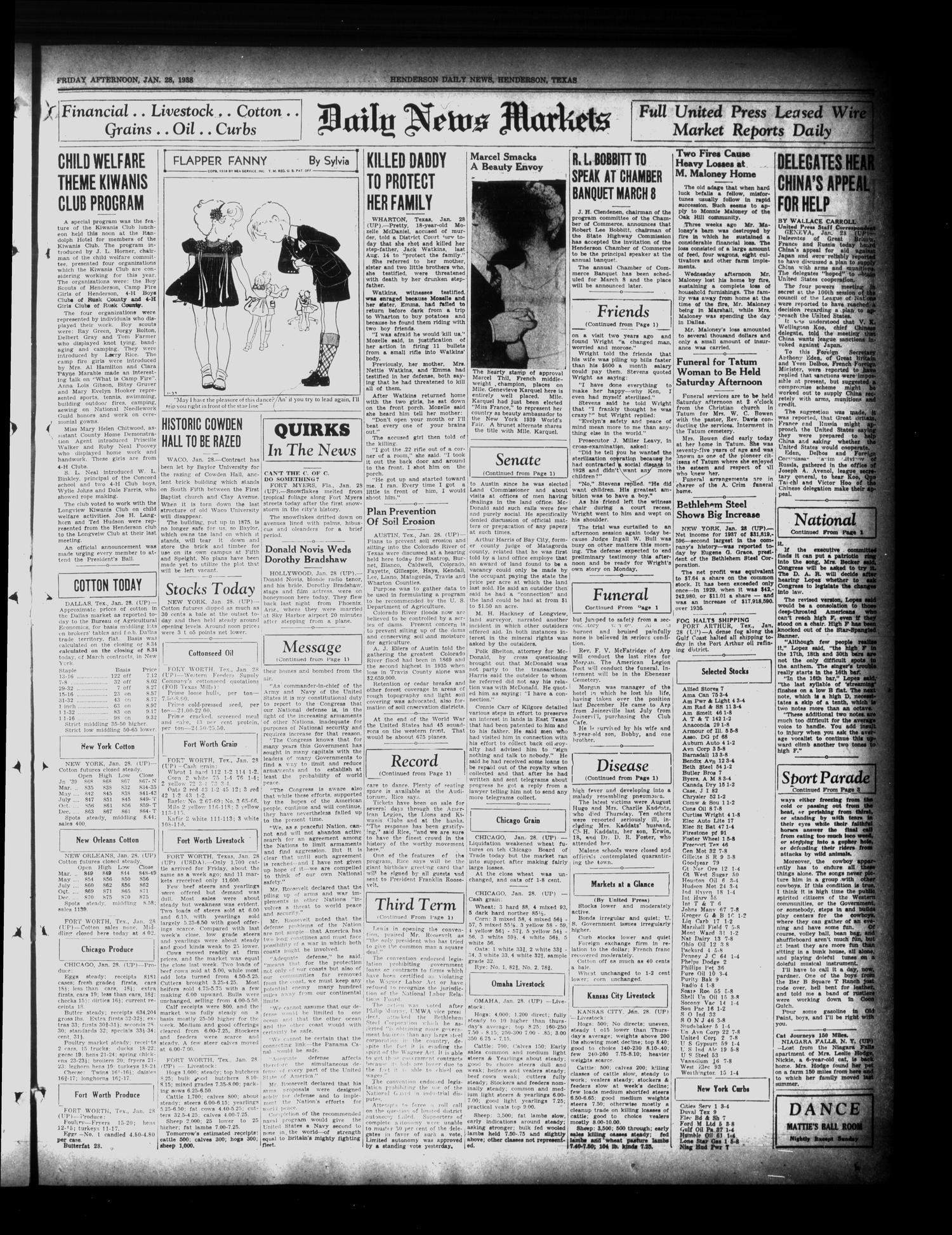 Henderson Daily News (Henderson, Tex.), Vol. 7, No. 270, Ed. 1 Friday, January 28, 1938
                                                
                                                    [Sequence #]: 11 of 16
                                                