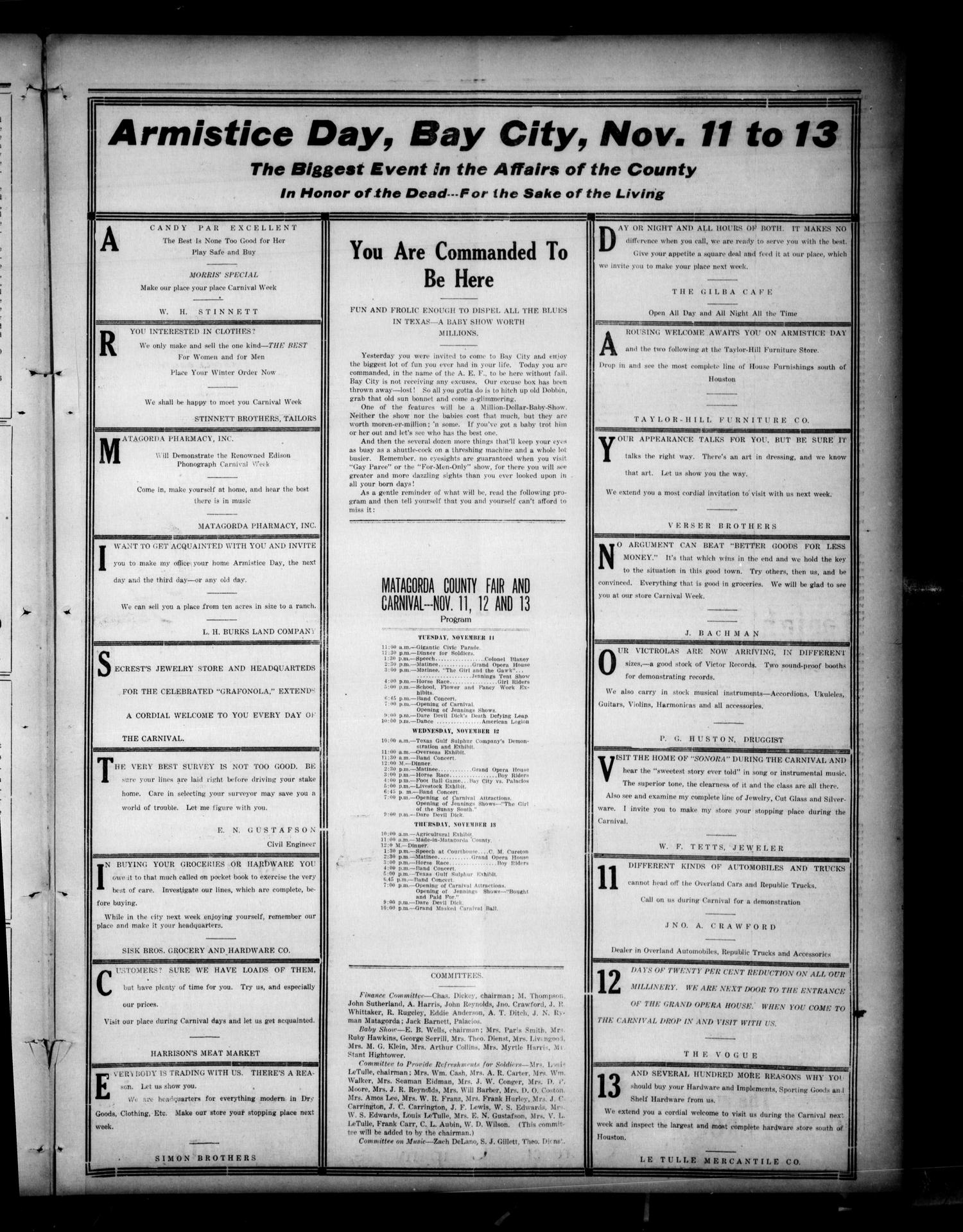 The Daily Tribune (Bay City, Tex.), Vol. 14, No. 308, Ed. 1 Saturday, November 8, 1919
                                                
                                                    [Sequence #]: 3 of 6
                                                