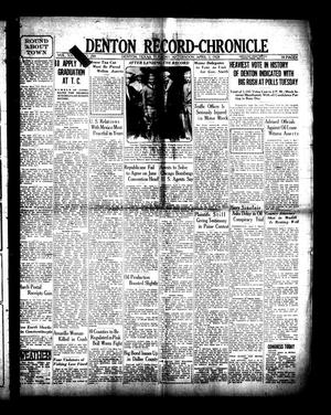 Primary view of object titled 'Denton Record-Chronicle (Denton, Tex.), Vol. [27], No. 200, Ed. 1 Tuesday, April 3, 1928'.