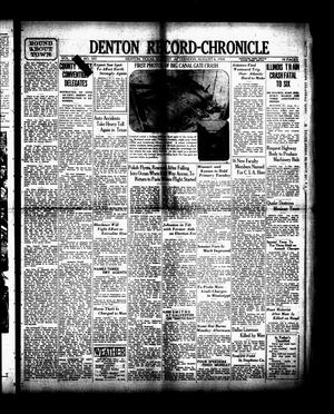 Primary view of object titled 'Denton Record-Chronicle (Denton, Tex.), Vol. [27], No. 307, Ed. 1 Monday, August 6, 1928'.
