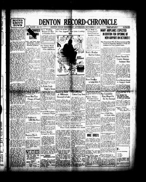 Primary view of object titled 'Denton Record-Chronicle (Denton, Tex.), Vol. 28, No. 19, Ed. 1 Wednesday, September 5, 1928'.