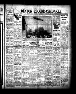 Primary view of object titled 'Denton Record-Chronicle (Denton, Tex.), Vol. 28, No. 56, Ed. 1 Thursday, October 18, 1928'.