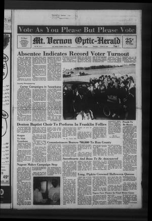 Mt. Vernon Optic-Herald (Mount Vernon, Tex.), Vol. 106, No. 9, Ed. 1 Thursday, October 30, 1980