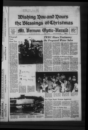 Mt. Vernon Optic-Herald (Mount Vernon, Tex.), Vol. 106, No. 17, Ed. 1 Thursday, December 25, 1980