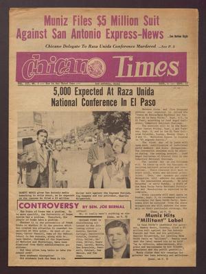 Primary view of object titled 'Chicano Times (San Antonio, Tex.), Vol. 3, No. 2, Ed. 1 Friday, September 1, 1972'.