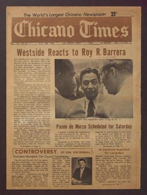 Primary view of object titled 'Chicano Times (San Antonio, Tex.), Vol. 4, No. 13, Ed. 1 Friday, March 9, 1973'.