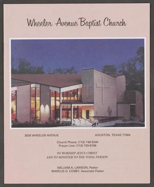 Primary view of object titled '[Wheeler Avenue Baptist Church Bulletin: July 14, 2002]'.