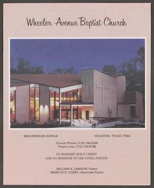 Primary view of object titled '[Wheeler Avenue Baptist Church Bulletin: August 18, 2002]'.