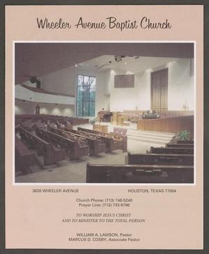 Primary view of object titled '[Wheeler Avenue Baptist Church Bulletin: September 22, 2002]'.