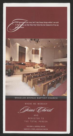 Primary view of object titled '[Wheeler Avenue Baptist Church Bulletin: June 22, 2003]'.