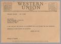 Letter: [Telegram from Henrietta and Isaac Kempner to Leo Weston, January 6, …