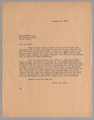 Primary view of object titled '[Letter from D. W. Kempner to David Freres & Co., September 23, 1948]'.