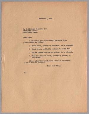 Primary view of object titled '[Memorandum from Daniel W. Kempner, November 1, 1948]'.