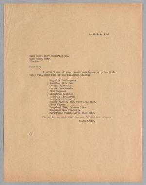 Primary view of object titled '[Letter from D. W. Kempner to Glen Saint Mary Nurseries Co., April 1, 1948]'.