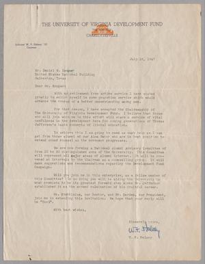 Primary view of object titled '[Letter from W. F. Halsey to D. W. Kempner, July 28, 1947]'.