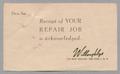 Text: [Invoice for Repair Job, December 1949]
