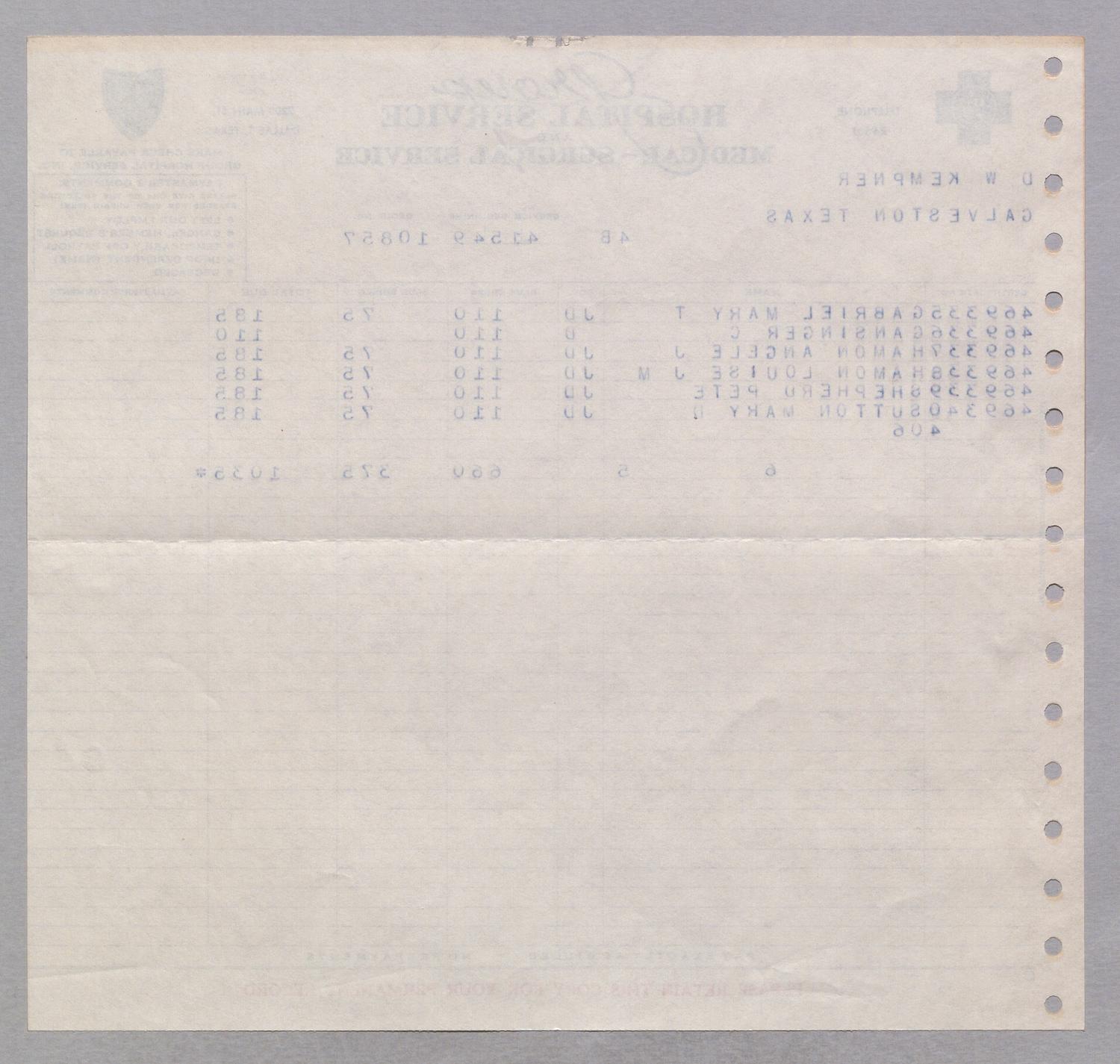 [Bill for Health Insurance: April 1949]
                                                
                                                    [Sequence #]: 2 of 2
                                                