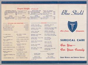 Primary view of object titled '[Pamphlet advertising Blue Cross Blue Shield Surgical Care]'.