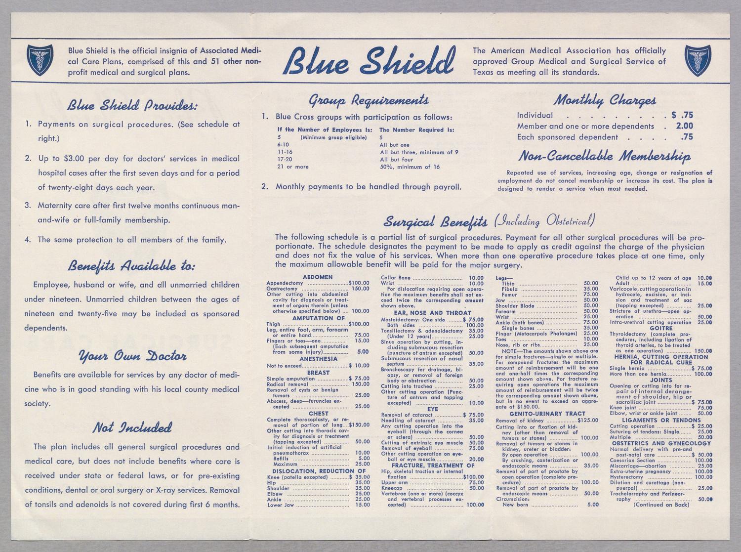 [Pamphlet advertising Blue Cross Blue Shield Surgical Care]
                                                
                                                    [Sequence #]: 2 of 2
                                                