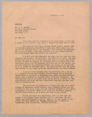 Primary view of object titled '[Letter from I. H. Kempner to D. W. Kempner, February 1, 1949]'.