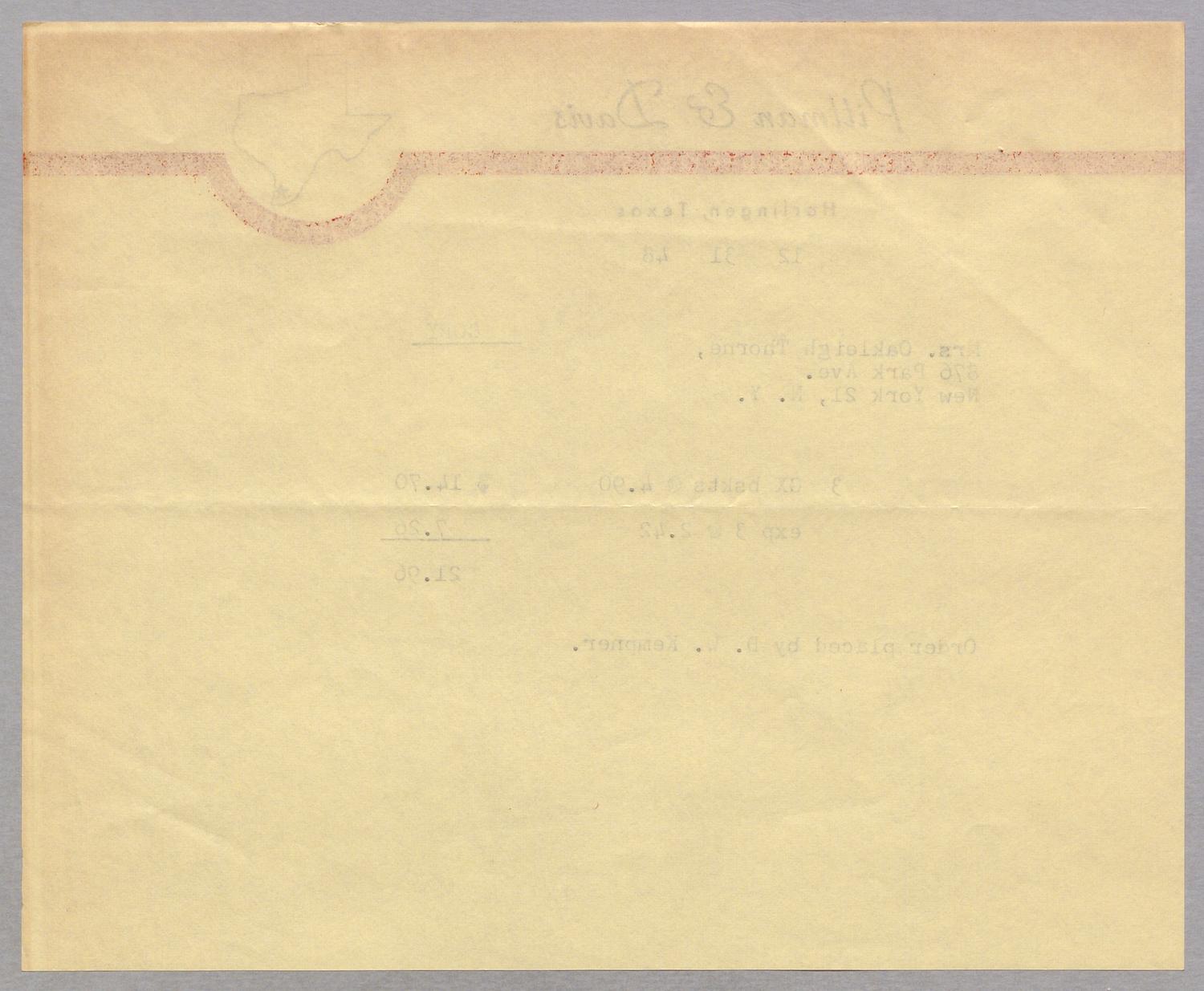 [Letter from Pittman and Davis to Oakleigh Thorne, December 31, 1948]
                                                
                                                    [Sequence #]: 2 of 2
                                                