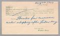 Primary view of [Postcard from Walter Bros. to Daniel W. Kempner, August 22, 1949]