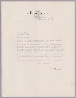 Primary view of object titled '[Letter from R. Irl Jones to Daniel W. Kempner, December 20, 1952]'.