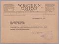 Primary view of [Telegram from D. W,. Kempner to Tracy Jaeckel, November 25, 1952]