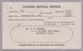 Primary view of [Locker Rental Notice from the Galveston Ice & Cold Storage Co. to D. W. Kempner, 1952 #2]