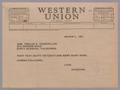 Primary view of [Telegram from Jeane and D. W. Kempner to Mrs. Phillip S. Chancellor, March 6, 1952]