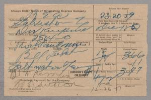 Primary view of object titled '[Receipt for Items Shipped to Galveston, Texas, December 1951]'.