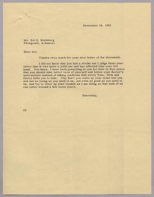 Primary view of object titled '[Letter from Daniel W. Kempner to Sol S. Steinberg, December 18, 1952]'.