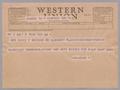 Letter: [Telegram from Jeane and D. W. Kempner to Sara Elizabeth Weston, July…