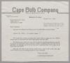 Letter: [Letter from the Cape Bulb Company to Plantersville Nurseries, August…