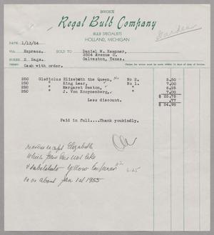 Primary view of object titled '[Invoice for Gladiolus Bulbs, January 13, 1954]'.