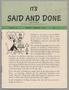 Journal/Magazine/Newsletter: It's Said and Done, Volume 26, Number 1-2, January-February 1954