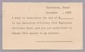 Postcard: [Pledge Reply Card for Galveston Artillery Club, December 1953]
