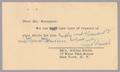 Postcard: [Postal Card from Mrs. Albine Smith to Daniel Webster Kempner, 1954]