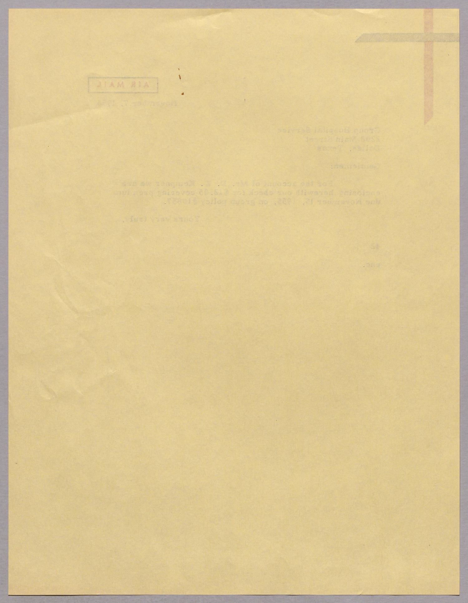 [Letter from A. H. Blackshear, Jr. to Group Hospital Service, November 7, 1955]
                                                
                                                    [Sequence #]: 2 of 2
                                                
